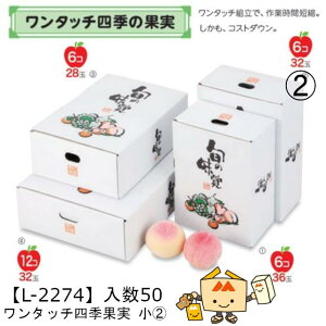 【個人宅不可】フルーツ 宅配ギフトBOX ワンタッチ四季果実 小 品番L-2274 ケース販売 入数50 サイズ200×305×110mm 送料無料 ヤマニパッケージ ヤマニ 紙 ダンボール マンゴー みかん オレンジ 柿