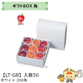 【個人宅不可】フルーツ ギフトBOX角 ホワイト 290角 品番LT-G8 ケース販売 入数50 サイズ290×290×110mm 送料無料 ヤマニパッケージ ヤマニ 紙 ダンボール リンゴ 林檎 梨 オレンジ 桃 パイナップル キウイ フルーツ詰め合わせ 社内02000701