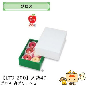 【個人宅不可】フルーツ ギフトBOX グロス 身グリーン 2 品番LTO-200 ケース販売 入数40 サイズ210×300×110mm 送料無料 ヤマニパッケージ ヤマニ 紙 ダンボール フルーツ詰め合わせ マンゴー りん
