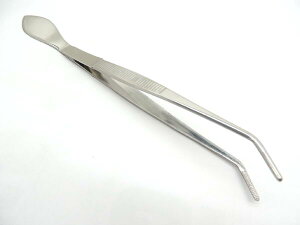 N  ステンヘラ付 ピンセット 曲 盆栽用 JAN 4931999747040 ガーデニング 農業観葉植物 手入れ 苔の移植 盆栽用品 虫取り 園芸用品