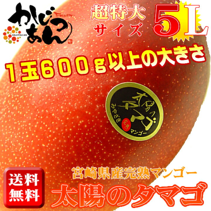 宮崎県産完熟マンゴー 太陽のタマゴ 超特大玉2玉 化粧箱入り 1玉が600g以上の重さ 宮崎マンゴーの最高級品! 母の日のギフトにおすすめ 出荷予定:4月中旬〜 果実庵 宮崎県産完熟マンゴー特大5L 4玉②