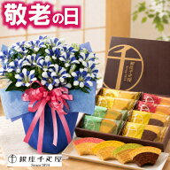 【P5倍エントリーで】 敬老の日 ギフト リンドウ 心美 白寿 4.5号鉢植え 銀座千疋屋フルーツバウムクーヘ…