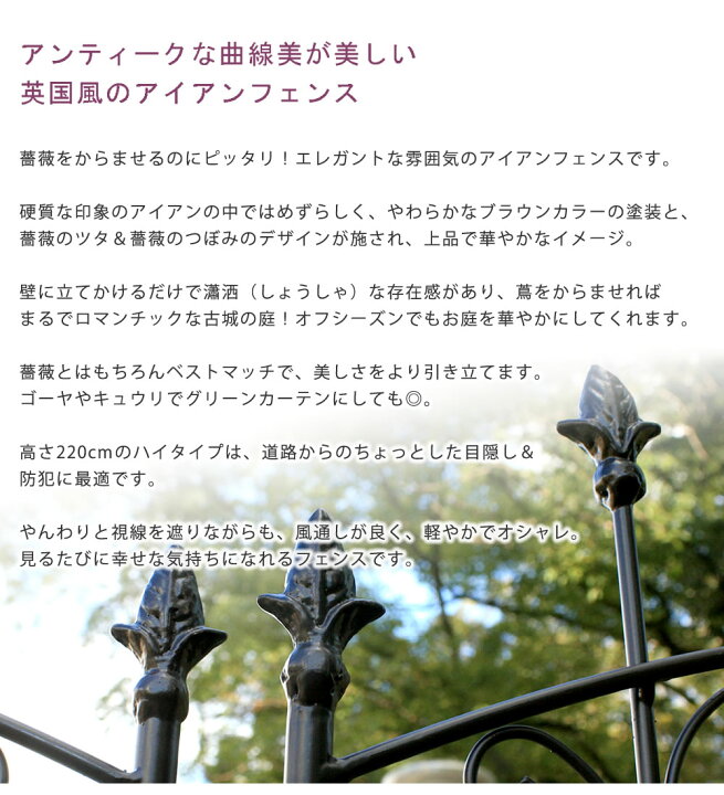 アイアンフェンス2 ハイタイプ 2枚組 フェンス イングリッシュガーデン バーゲンで アイアンフェンス2 ハイタイプ 2枚組 フェンス イングリッシュガーデン バーゲンで
