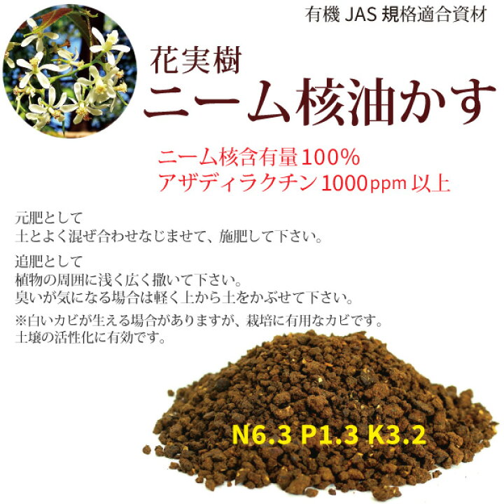 楽天市場】ニーム核油かす 1kg 【送料無料】 油粕 油糟 有機肥料 無農薬栽培に使える : 花実樹 楽天市場】ニーム核油かす 1kg 【送料無料】 油粕 油糟 有機肥料 無農薬栽培に使える : 花実樹