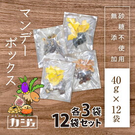 カジュベース 個包装 小分け 無添加 砂糖不使用 ドライフルーツ マンデーボックス 480g(40g×各3袋) マンゴー みかん プルーン いちじく デーツ ダイエット おやつ お菓子 間食