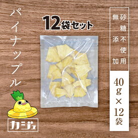 カジュベース 個包装 小分け 無添加 砂糖不使用 ドライパイナップル 480g(40g×12袋) ドライフルーツ 非常食 備蓄食 保存食 防災食品