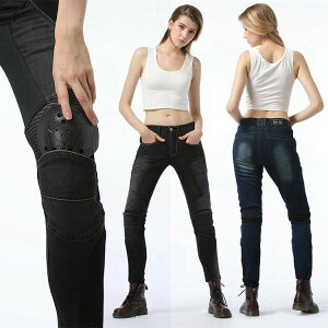 レディース 女性 デニム ライダーパンツ バイクパンツ ジーンズ オートバイパンツ ヒッププロテクター 膝パッド ワークパンツ レーシングパンツ ライディング バイクウェア 耐久性 保護 ズ
