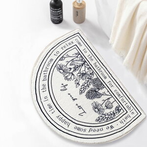 50*80cm 玄関マット 全4デザイン フラワー flower レトロ 半円 ドアマット バスマット 足ふきマット 寝室 トイレ 浴室 階段マット ラグマット ラグカーペット 滑り止め 部屋用