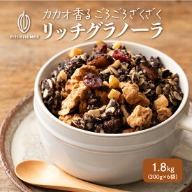 ＼楽天スーパーSALE／【砂糖不使用】贅沢リッチグラノーラ 【選べる1袋~10袋】300g 保存料着色料0 グルテンフリー チョコグラノーラ カカオ ココア 米粉 はちみつ ナッツ ベリー オレンジピール カカオのONES