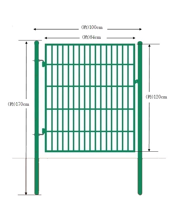 フェンス内への出入りがとても便利になります フェンスAF-1200用簡易扉 とびら 門扉 出入口 ゲート 取付簡単 人気海外一番 市場 扉と門柱セットです 片開き