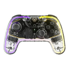 Switch コントローラー 透明 スイッチゲーム用 スイッチコントローラー 有機ELモデル対応 3階段連射機能 無線 スイッチ プロコン RGBライト ジャイロセンサー搭載 アプリ設定 Android/IOS/ PCに対応