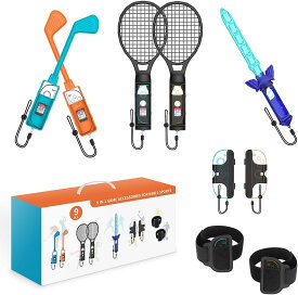 【9in1セット】 Switch2 Sports ゲーム用 アクセサリーセット バンドル スイッチスポーツ 用セット 体感ゲーム対応 sportsゲーム スイッチ スポーツ 体感スポーツ対応 テニス アクセサリ セット 誕生日プレゼント 子供