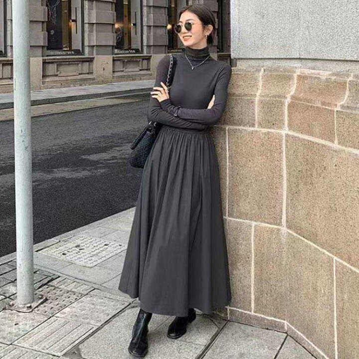 楽天市場】マキシ丈 マキシワンピース Aライン タートル ブラック 