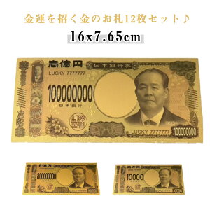 12枚セット 新紙幣 一万円札 お金 1億円 8億円 壱萬円 壱億円 お札 プレゼント ゴールド 黄金 GOLD 開運 金運 ダミー お札 開運 風水 願掛け 神社祈願 金運 グッズ 景品 祈願 お金 運気 財布 母の