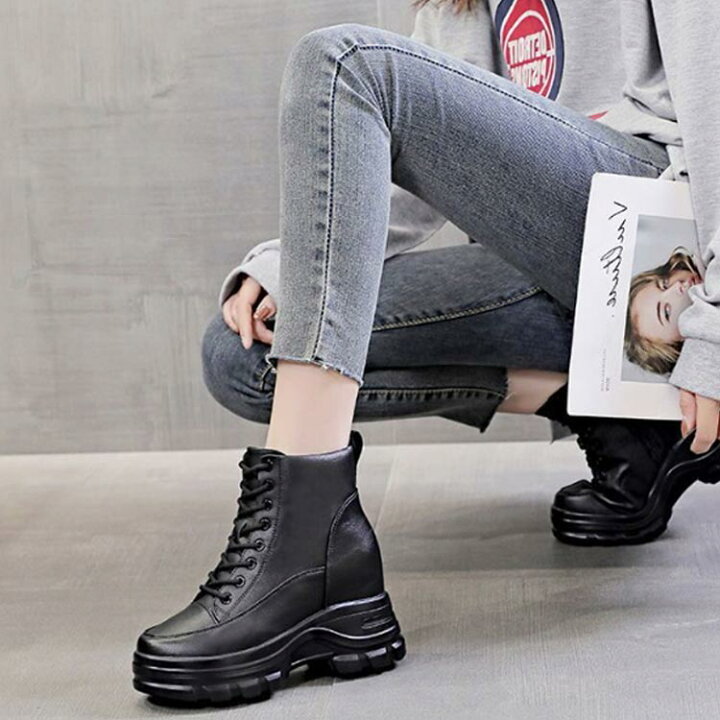 楽天市場】ハイカット 厚底スニーカー ショートブーツ シークレット  