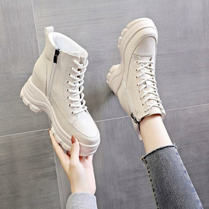 楽天市場】ハイカット 厚底スニーカー ショートブーツ シークレット  