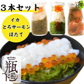 瓶ドン 3本セット イカ ほたて とろサーモン 川秀　かけあしの会 岩手 宮古
