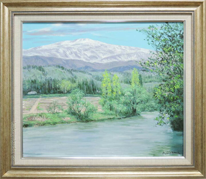 楽天市場】絵画 油絵 木場潟の白山 （大山功） 送料無料 【海・山 