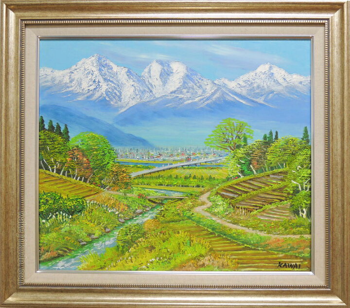 楽天市場】絵画 油絵 白馬三山山麓（1） 送料無料 【日本の風景】【海 