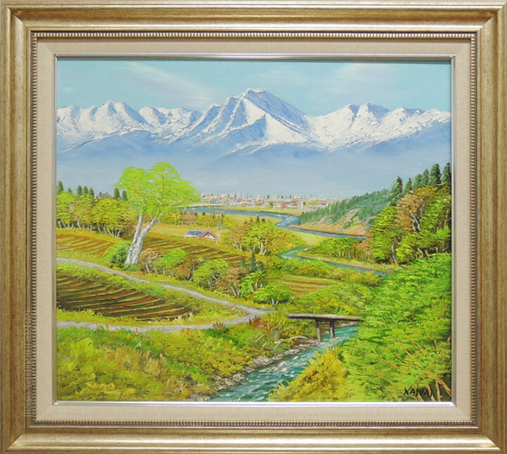 楽天市場】絵画 油絵 常念岳山麓（1） 送料無料 【日本の風景】【海 