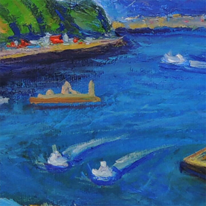 楽天市場】絵画 油絵 清水港より富士 (半澤国雄) 送料無料 【海・山 