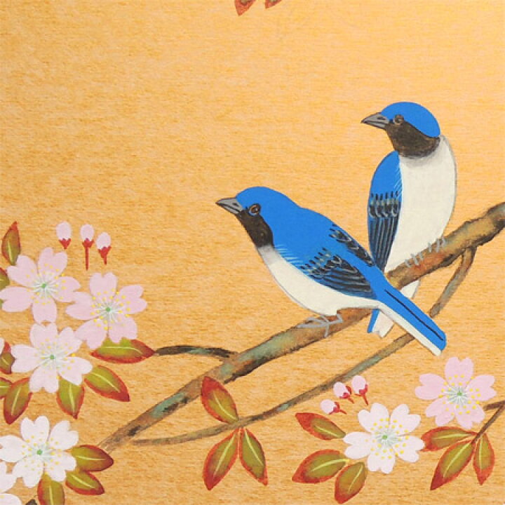 楽天市場 絵画 桜に瑠璃鳥 三宅和光 送料無料 肉筆 桜絵 日本画 花 6号 掛け軸 絵画の専門店 掛軸堂画廊