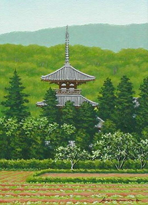 楽天市場】絵画 油絵 法輪寺 （小村伸治） 送料無料 【肉筆】【油絵 