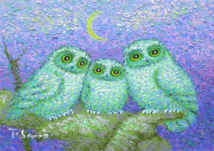 楽天市場】絵画 油絵 聖夜のふくろう （佐野千恵子） 送料無料 【肉筆 