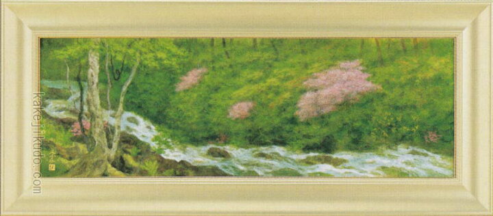 楽天市場】奥田元宋 絵画 渓澗春耀 送料無料 【複製】【美術印刷 