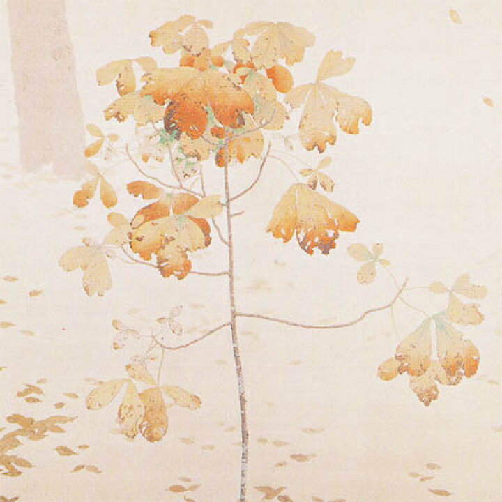楽天市場】菱田春草 絵画 落葉・左隻 送料無料 【複製】【美術印刷 