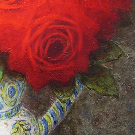 楽天市場】絵画 油絵 スペイン壺と赤い薔薇 F30号 （田村一） 送料無料