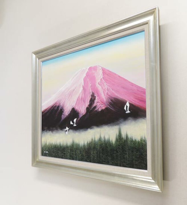 楽天市場】絵画 油絵 富士に鶴（霊峰富士） F20号 （城正樹） 送料無料 
