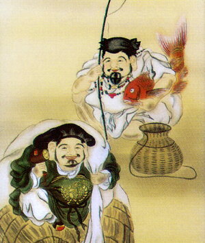 楽天市場 掛け軸 恵比寿大黒 吉川正彦 送料無料 掛軸 一間床 七福神 掛け軸 絵画の専門店 掛軸堂画廊 楽天市場 掛け軸 恵比寿大黒 吉川正彦 送料無料 掛軸 一間床 七福神 掛け軸 絵画の専門店 掛軸堂画廊