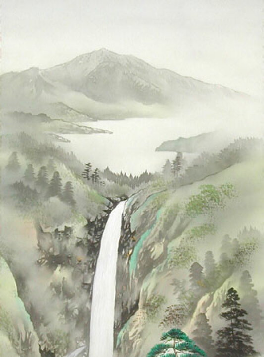 楽天市場】掛け軸 彩色山水 （森川正） （掛軸小物なし） 送料無料 