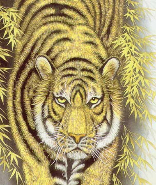 楽天市場】掛け軸 猛虎 (高松石華) 送料無料 【肉筆】【掛軸】【一間床 