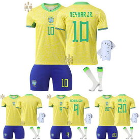 サッカー ユニフォーム 【四点セット】2026newデザイン変更 サッカーウェア 2425ブラジルユニホーム 10番ネイマール 9番チャリソン 大人 子供スーツサッカーウェア 子供用サッカーウェアセット 大