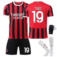サッカー ユニフォーム 【四点セット】サッカーウェア 2425 ACミランメインユニフォーム赤9ジル19テオ22…