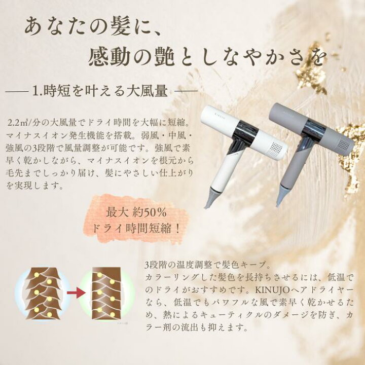 楽天市場】KINUJO ドライヤー ホワイト モカ KH301 KH302 Hair Dryer 