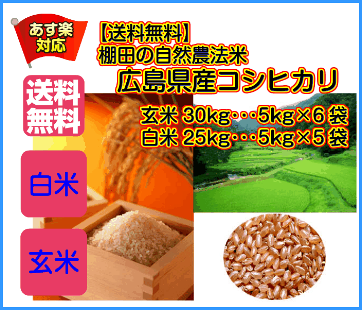 楽天市場】コシヒカリ 30kg 5kg×6無地袋 送料無料広島県産 楽天市場】コシヒカリ 30kg 5kg×6無地袋 送料無料広島県産