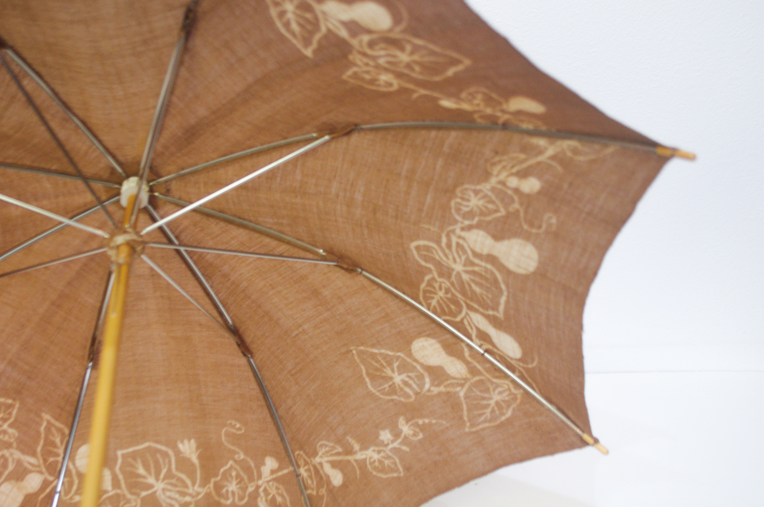 ご注文で当日配送 麻の日傘柿渋染め 長傘 日本製 手染め 傘
