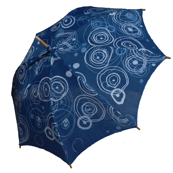 UVカット  麻の日傘：藍染め あめんぼ