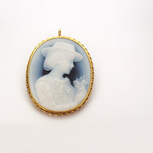 【限定1点】 K18 イエローゴールド メノウ カメオ ブローチ ペンダントトップ 日本製 【KSBR17502】カメオ テンペラ ブローチ ペンダントトップ ゴールド 18k 18金 レディース ジュエリー ギフト
