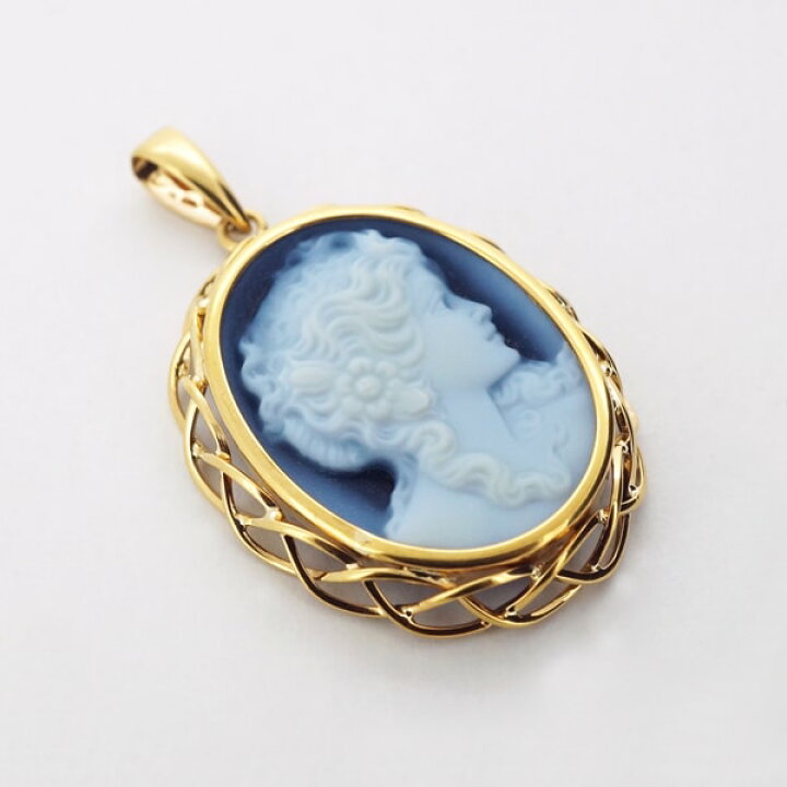 楽天市場】【限定1点】 K18 イエローゴールド メノウ カメオ  