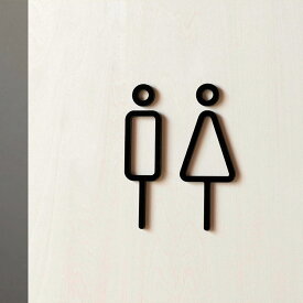 【メール便ok】RESTROOM SIGN 2P MOHEIM モヘイム 【トイレサイン 黒 ブラック 白 ホワイト 男 女 シンプル スタイリッシュ スリム 手洗い オフィス 店舗 北欧 インテリア おしゃれ 国産 日本製】