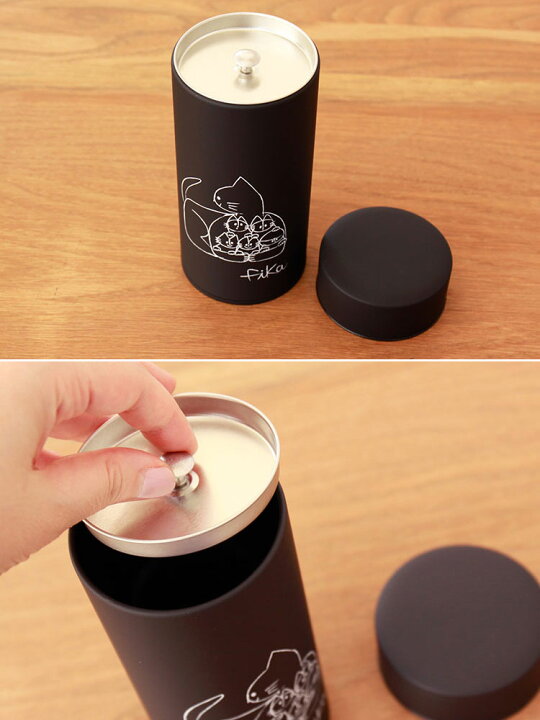 コーヒー缶 Fika 225g Boyamp Girl おしゃれ お茶 かわいい イラスト カフェ風 キッチン ギフト フィーカ プレゼント 保存 保存容器 北欧 珈琲缶 紅茶 茶筒 お買得 フィーカ