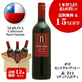 ネブリナ カベルネ・ソーヴィニヨン 750ml [12本セット] ◆15%OFF ＆ 送料無料(一部地域を除く)◆ / チリ セントラル・ヴァレー 赤ワイン ミディアムボディ neblina まとめ買い [ケース売り]