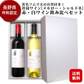 【ギフト】井筒ワイン [メルロー・シャルドネ] 赤白ワイン飲み比べセット〔化粧箱入〕/ 長野県産 日本ワイン 720ml 2本セット 国産 NAC GI長野 桔梗ヶ原 プレゼント お酒 紅白 誕生日 母の日 父の日 敬老の日 お中元*夏ギフト ◆007826