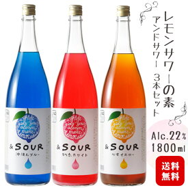 ＆SOUR 飲み比べ 1800ml 3本セット 22度 小林酒造本店 / アンドサワー 沖縄んブルー 初恋ホワイト りすイエロー3種類 1.8L 各1本 一升*レモンサワーの素* 5倍希釈タイプ リキュール さけのいちざ 佐賀県指定農園レモン果汁使用 まとめ買い
