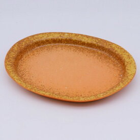 美濃焼 伊賀吹 かや目楕円皿 (中皿) 19.5x15.7x2cm
