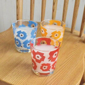 コクリコグラス グラス おしゃれ かわいい花柄 赤 青 黄 ギフト ガラス コップ 雑貨 カフェ 食器 ガラス製 ギフト タンブラー 日本製 カクニ